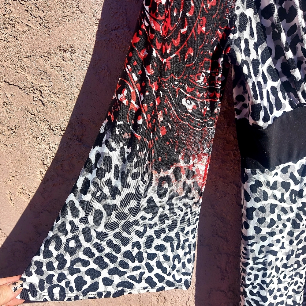 Purple Rain floral animal print casual dress - Picture 2 of 5
